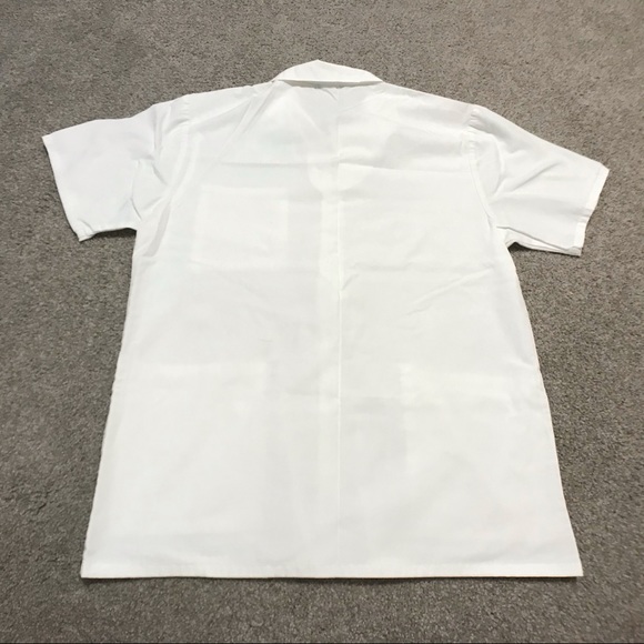 White Full-Zip Scrub Top Mens Medium - Picture 5 of 5